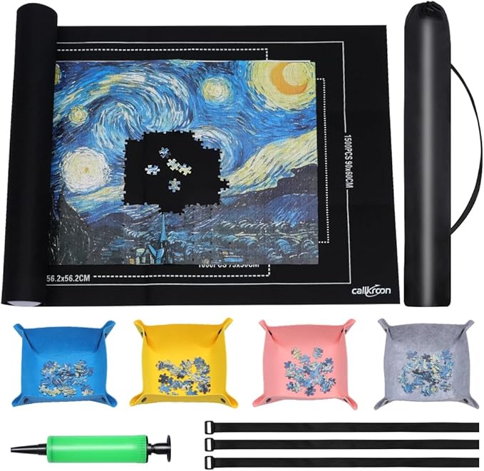 Puzzle Mat Roll Up for 1500 Pieces, Felt Puzzle Board Alternative Gift Set by CallKroon