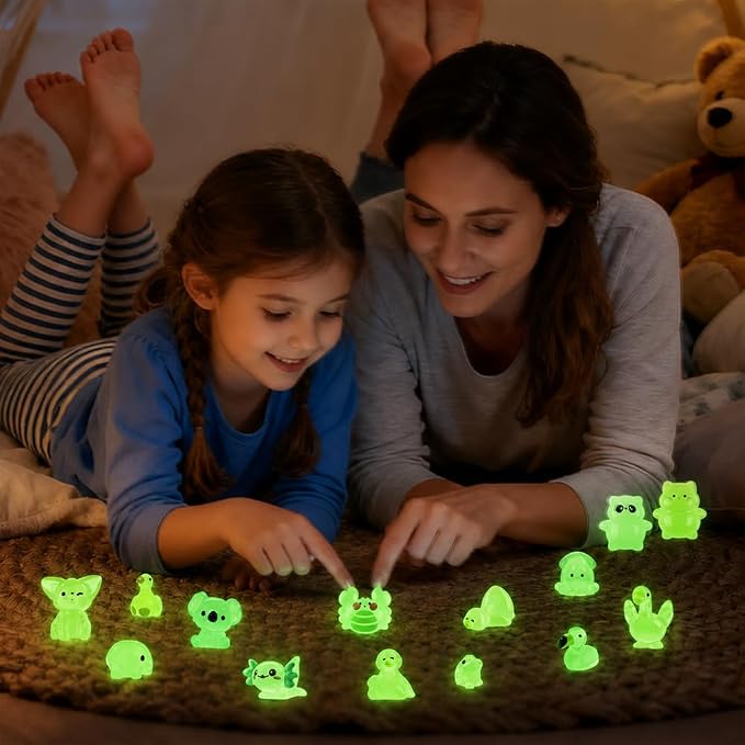 DIYDEC 85PCS Luminous Mini Resin Animals, Tiny Miniatures Figures Glow in The - Image 7