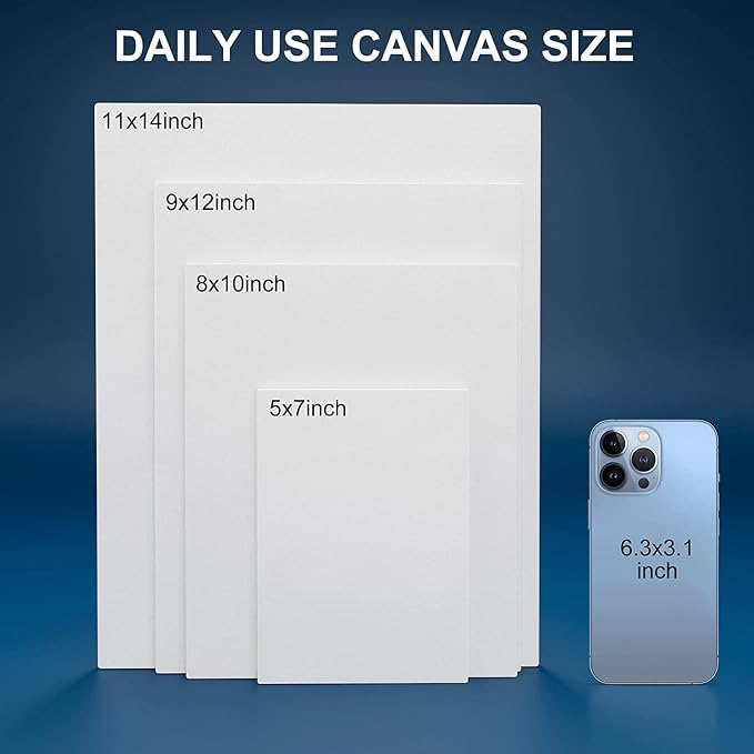 Canvas Panels 9x12 Inch 24-Pack, 10 oz Primed 100% Cotton White Blank Small - Image 6