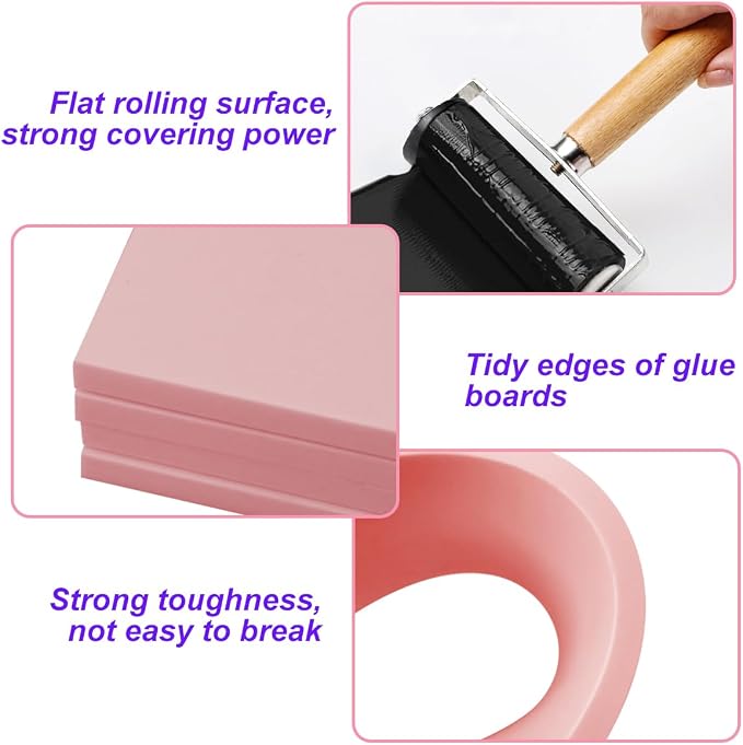 4 Pcs Rubber Carving Linoleum Blocks 4x6 Inch Rectangular Rubber Stamp Carving - Image 4