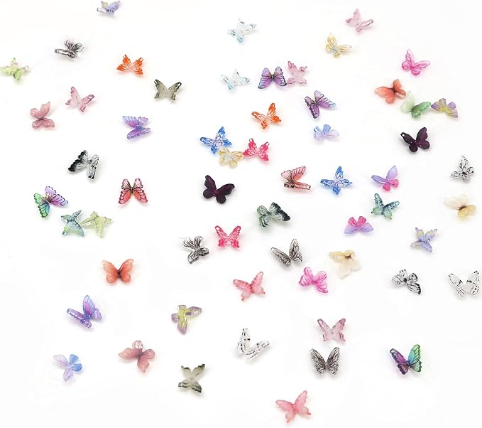 60Pcs Mini Resin Butterflies, Miniature Dollhouse Accessories Tiny Butterflies - Image 5