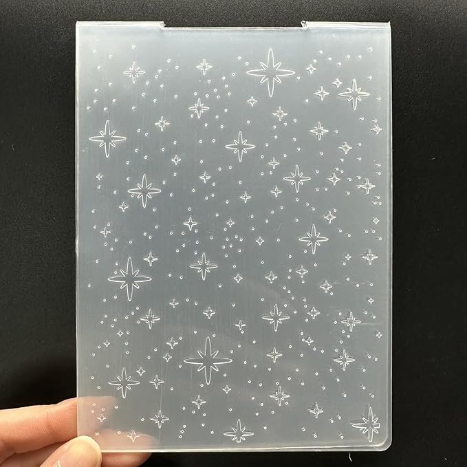 3D Plastic Embossing Folder Template Beautiful Stars Texture 4.13x5.71 Inch - Image 4