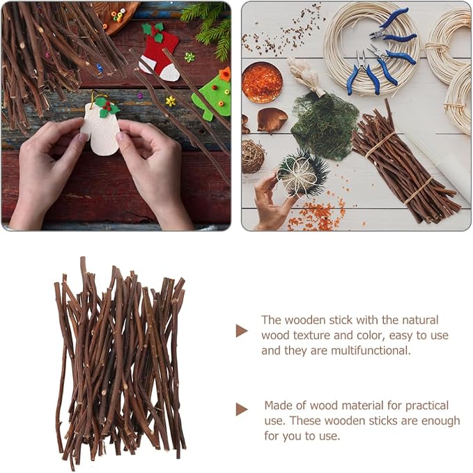 NOLITOY 50pcs Natural Wood Sticks - Image 8