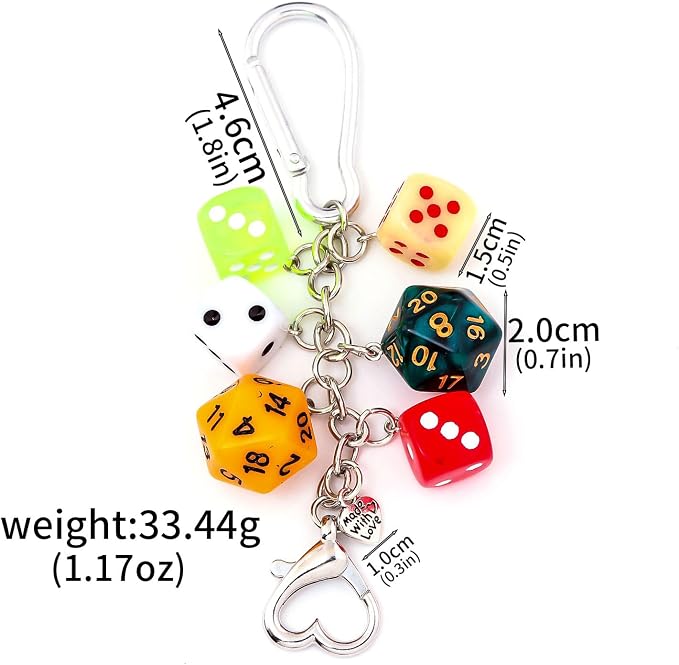 Dice Bag Charms Keychain for Women Men - Image 3