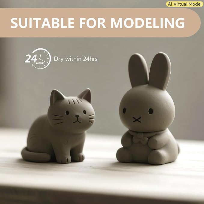 VIBRATITE Natural Air Dry Clay Bulk, 10LBs All-Purpose Modeling Sculpting - Image 5