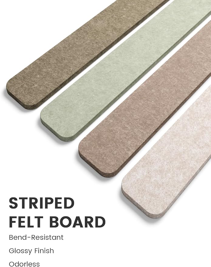Fluxynara Cork Board Alternative Felt Strip Board 5-Pack 13"x2", Office Pin - Image 3