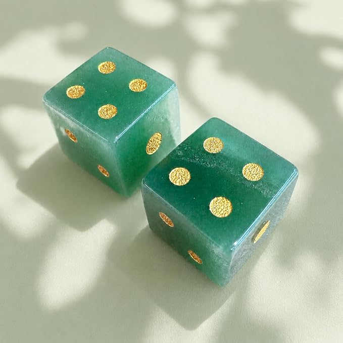 2PCS Crystal D6 Dice, 16mm Natural Gemstone Mahjong Dice Set Stone Dice - Image 5
