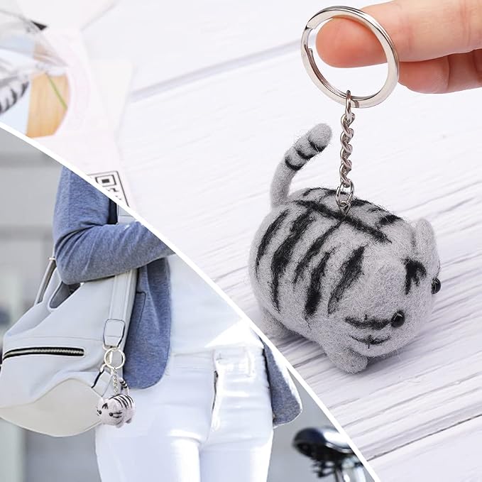 QMNNMA Felting Kit for Beginner, Tabby Cat Wool Felting Kit for Beginner | - Image 7