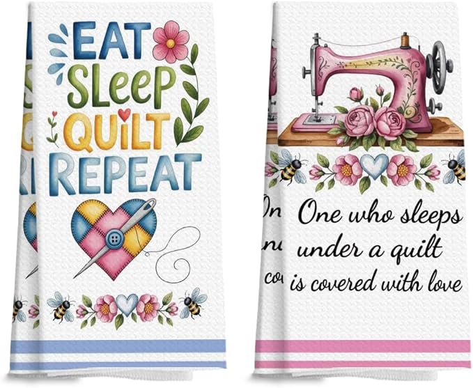 Quilters Gifts Kitchen Towels, Sewing Quilting Lovers Gifts Kitchen Towels by Unknown