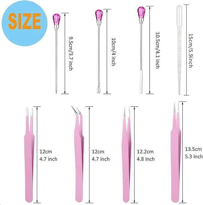 11 Pcs Silicone Resin Mold Tools Set Stirring Needle Spoon Tool Tweezers - Image 2