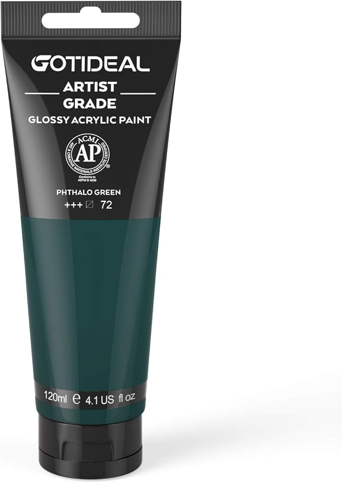 GOTIDEAL Acrylic Paint Phthalo Green Tubes Non Toxic Non Fading, Rich Pigments by GOTIDEAL