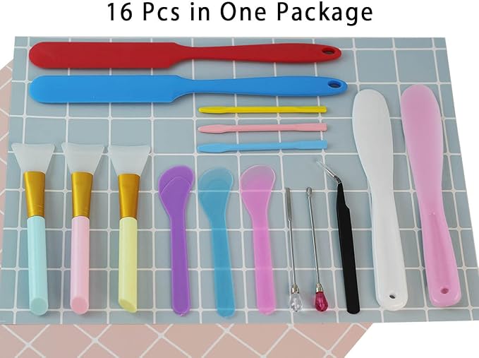 Silicone Stir Sticks Kit 16Pcs, Silicone Epoxy Brush, Silicone Stirring Tool - Image 7
