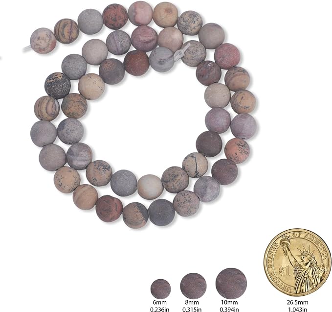 45pcs Natural Matte Yellow Serpentine Gemstone Beads，8mm Frosted Round Loose - Image 2