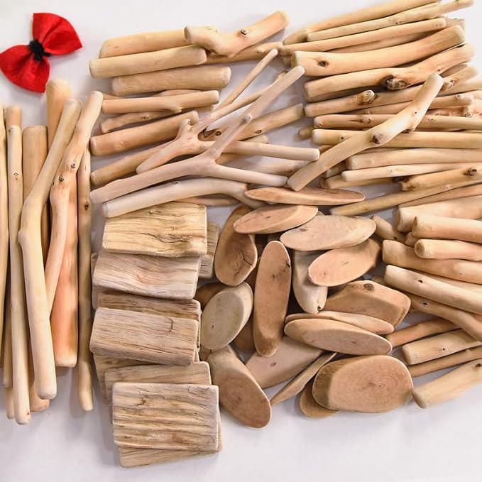 Natural Driftwood Pieces, Unfinished Wooden Sticks - Image 3