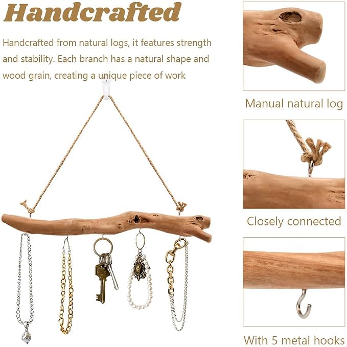 2Pcs 15 Inch Natural Driftwood Decorative Branches Farmhouse Home Wall Hanging - Image 6
