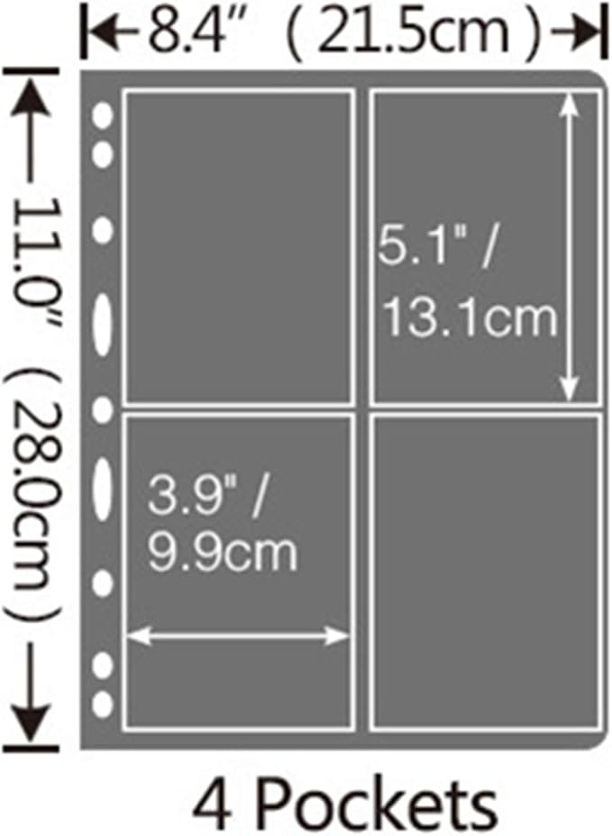 MUDOR Stamp Pages for Stamp Collection Album Binder Book, 10 Sheet 4 Grids | - Image 3