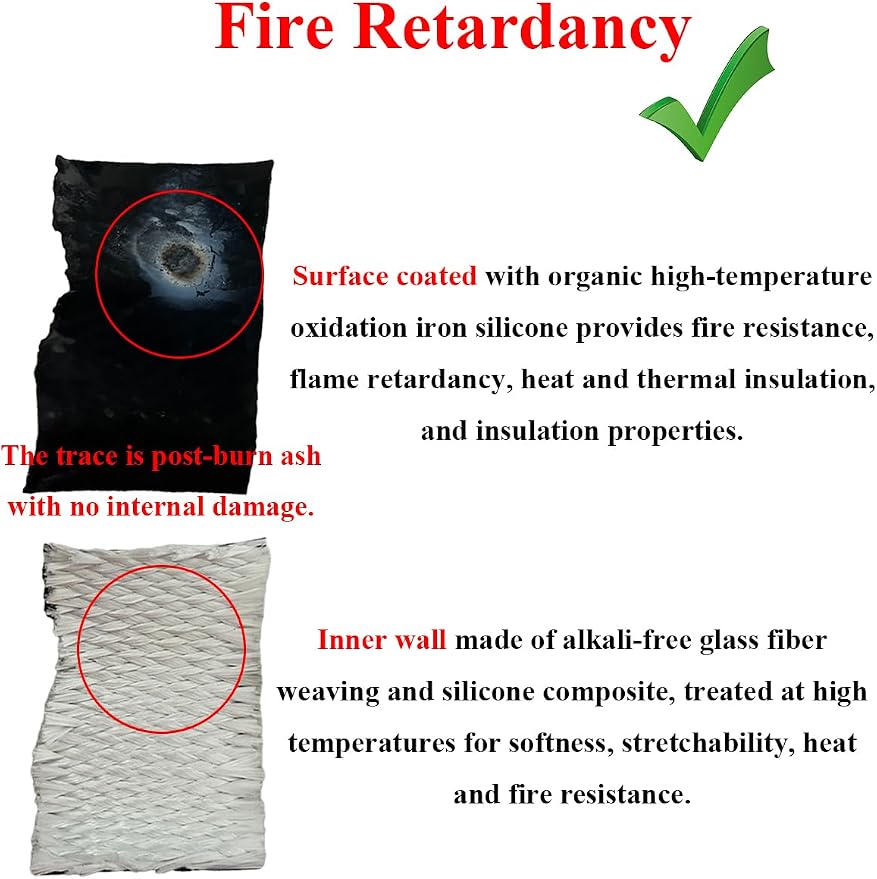 YAMAKATO 3/8" ID Heat Shielded Fire Thermo Armor Fire Sleeve Silicone Coated - Image 4