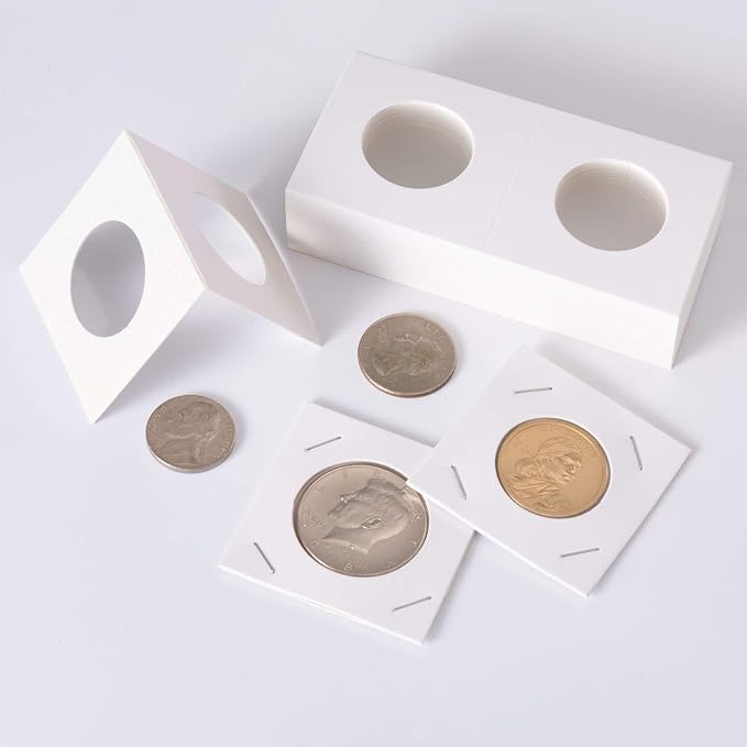 300 Pieces Cardboard Coin Holder Flip Mega Assortment, 2 by 2 Inch - Image 6