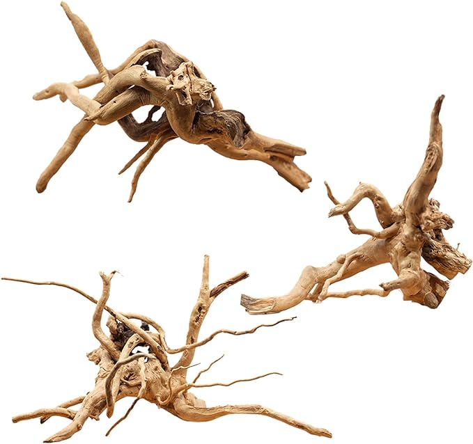 Hamiledyi 6-8in Aquarium Driftwood 3PCS Reptile Spider Wood Assorted Branches by Hamiledyi