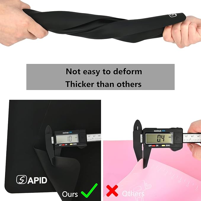 Sapid 2Pcs Thick Silicone Mat for Crafts, Nonstick Silicon Sheet for Epoxy Resin - Image 3