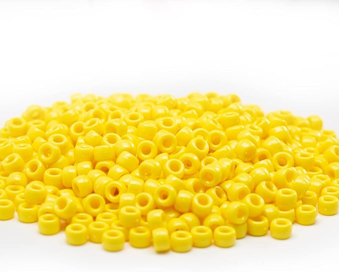 Gxueshan 1000 Pcs Acrylic Yellow Pony Beads 6x9mm Bulk - Image 5