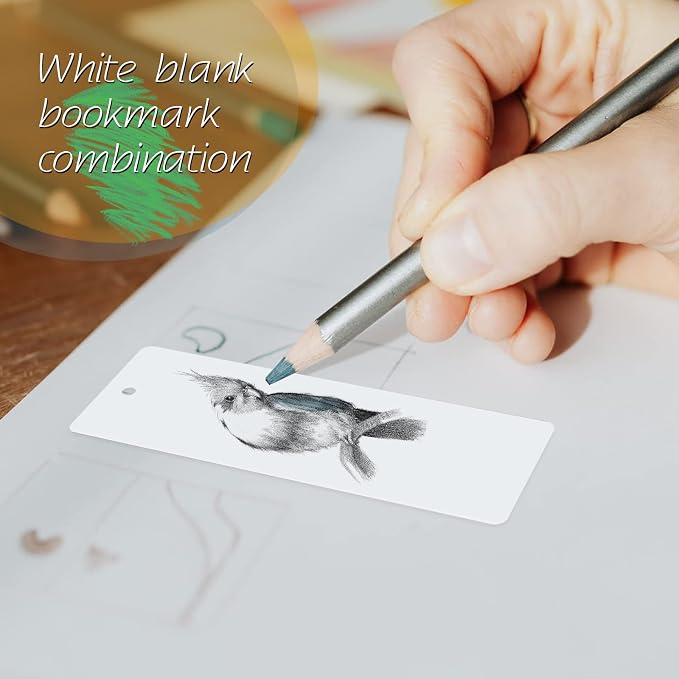 Bercoor 240 PCS White Blank Paper Bookmarks Decorate - Image 7