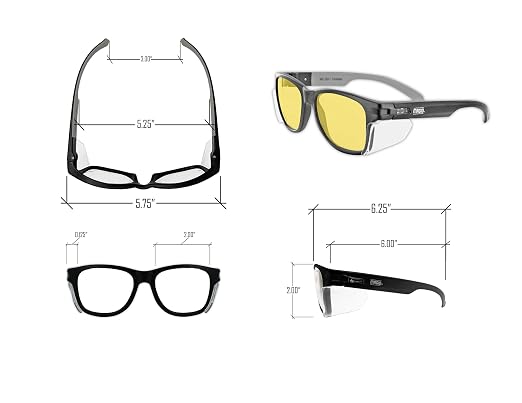 MAGID Y50 Safety Glasses for Construction | Black Frame — 6 Pairs, Amber Lens | - Image 4