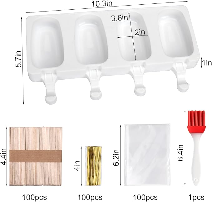Mity rain 2 Pack Cake Pop Mold Silicone, 8 Cavity Reusable Cakesicle Molds | - Image 8