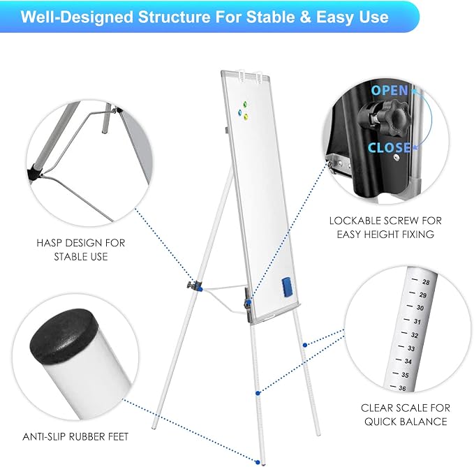 Maxtek Easel Whiteboard 40 x 28 in, Stand Tripod - Image 2