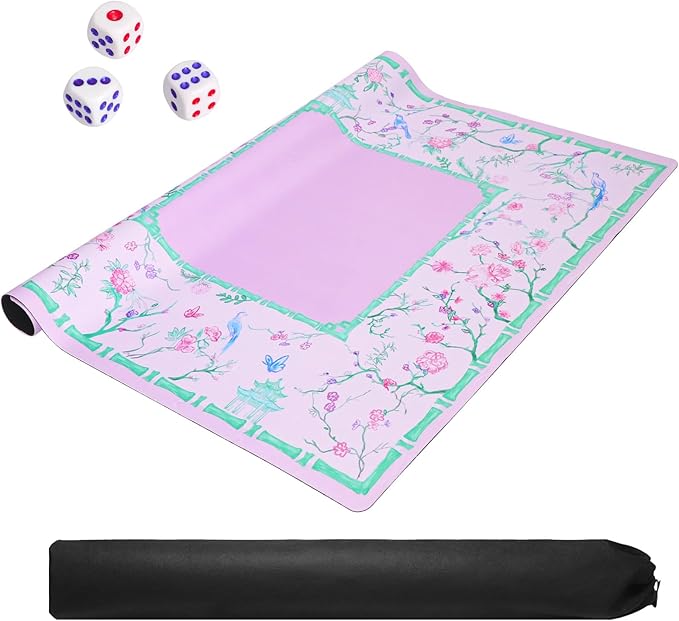TIASUSAN Purple and Green Mahjong Mat - Image 3