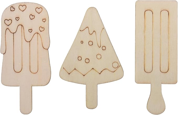 54PCS Unfinished Blank Wooden Cutouts Craft - Image 4