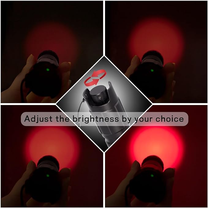 Stepless Dimming Red Light Flashlight, 620nm-630nm High Purity, Adjustable - Image 2