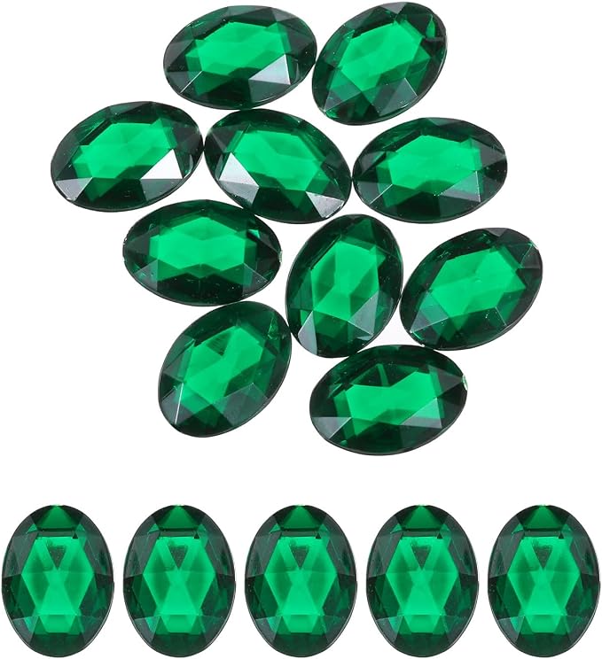 MECCANIXITY 10Pcs Acrylic Oval Gems 30x40 mm Flat Back Artificial Rhinestones by MECCANIXITY