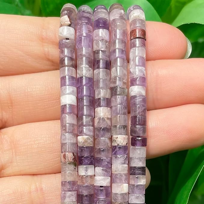 150Pcs 4×2mm Natural Amethyst Spacer Stone Beads - Image 3