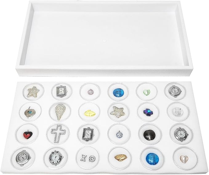 Ikee Design 24 Gem Showcase Stackable Jewelry Display Tray - Image 5