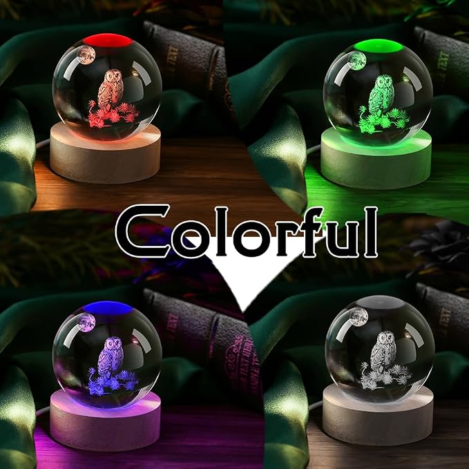 IFOLAINA 3D Owl Crystal Ball 60mm Owl Gifts - Image 6