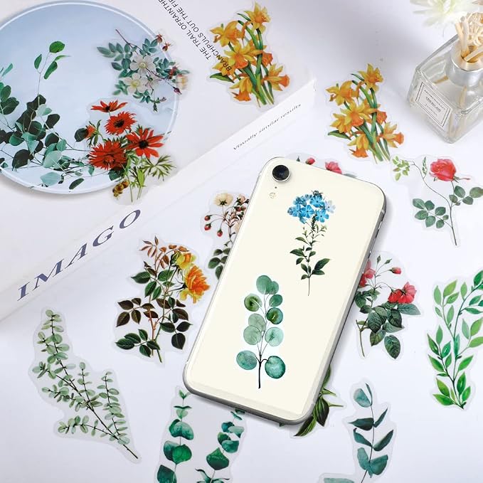 80 Pieces Natural Vintage Flower Stickers - Image 7