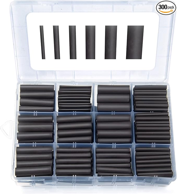 300pcs 3:1 Heat Shrink Tubing Kit, Dual Wall Adhesive Marine Heat Shrink Tube by MILAPEAK