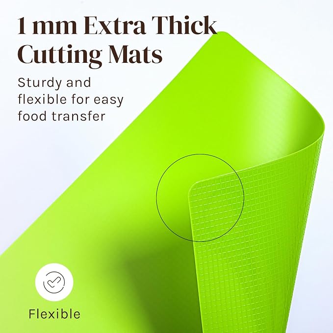 Extra Thick Flexible Plastic Cutting Board Mats, BPA Free, Non-Slip Waffle Back - Image 7