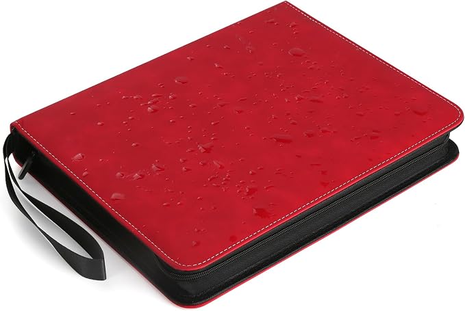 GERMUN 3 Ring 9 Pocket Zipper Card Binder, 720 Double Sided Standard PU Trading - Image 6