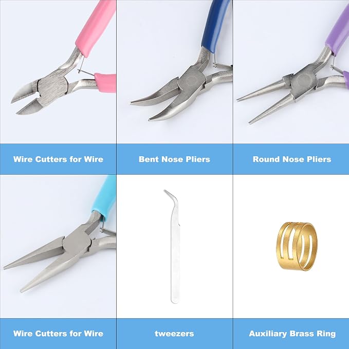 4 Pack Jewelry Making Pliers Tools Set, Jewelry Making Needle Nose Chain Nose - Image 3