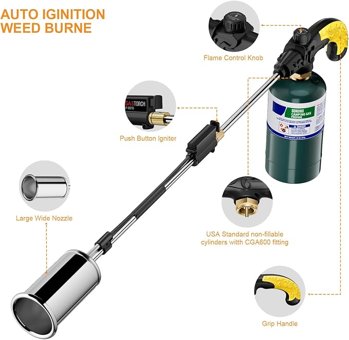 Sondiko Big Flame Propane Torch Head Kit, Weed Torch, Heavy Duty Blow Torch - Image 7