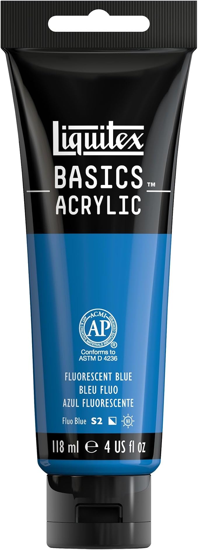 Liquitex BASICS Acrylic Paint, 118ml Tube, Fluorescent Blue by Liquitex