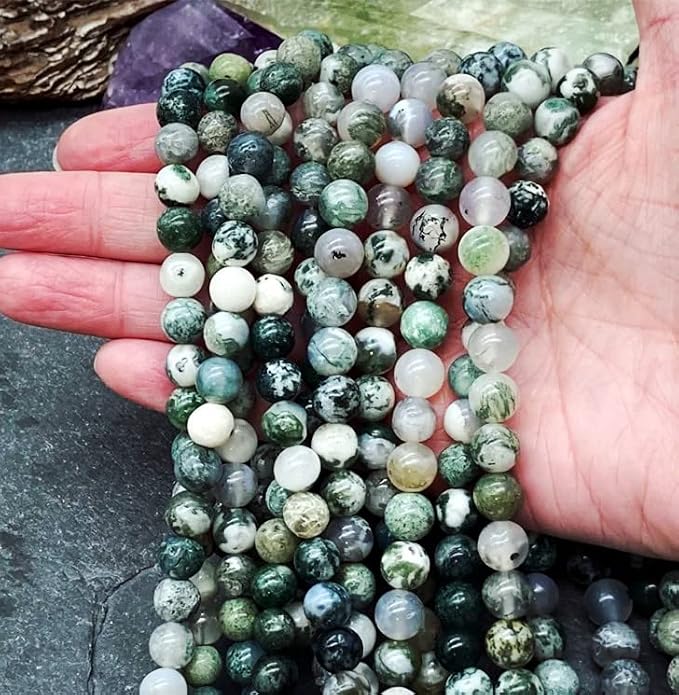Zenkeeper 116 Pcs Moss Agate Beads - Image 3