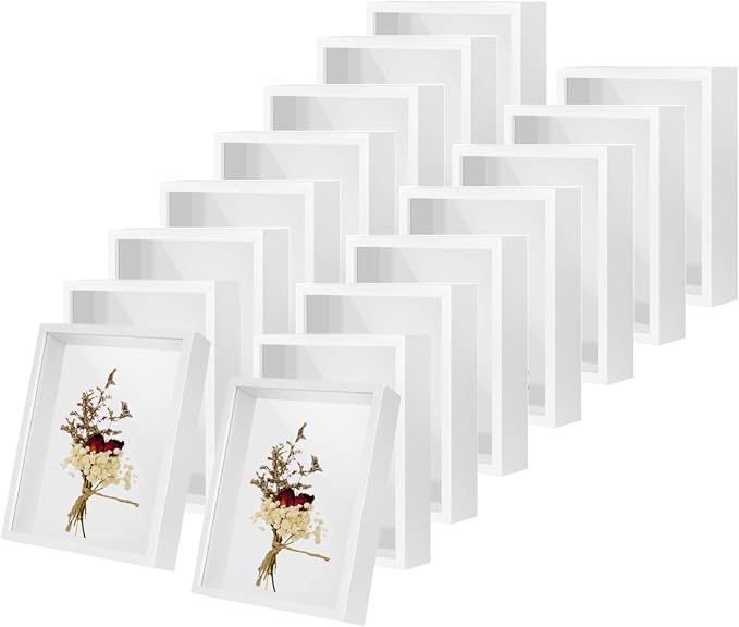 HD Glass Wooden Hollow Photo Frame, 4x6 Shadow Box Frame，Frames by CROISSANT