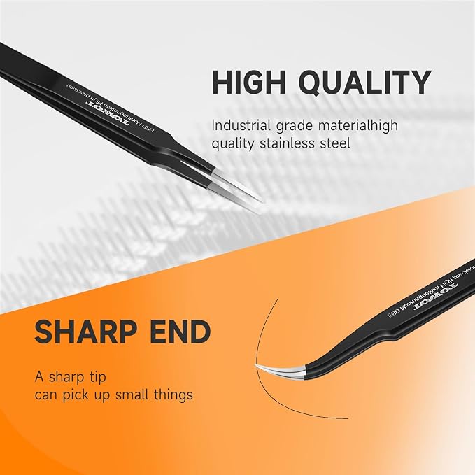 TOWOT Precision Tweezers, Upgraded Anti-Static Stainless Steel - Image 3
