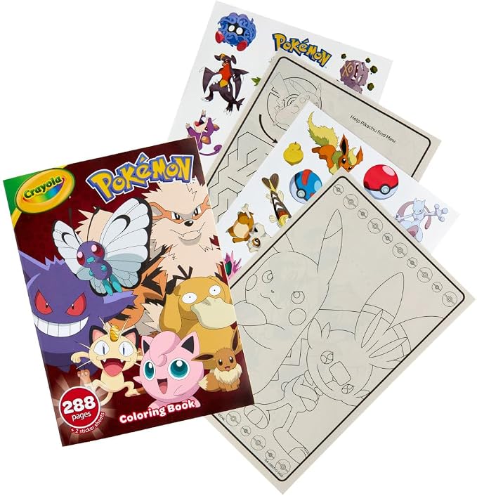 Crayola Giant Pokemon Coloring Book, 2 Sticker Sheets, Coloring Book - Image 2