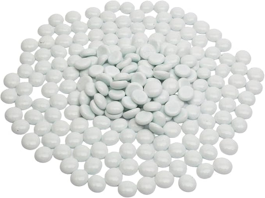 0.5 lb White Glass Beads for Vases, Glass Pebbles by Unknown
