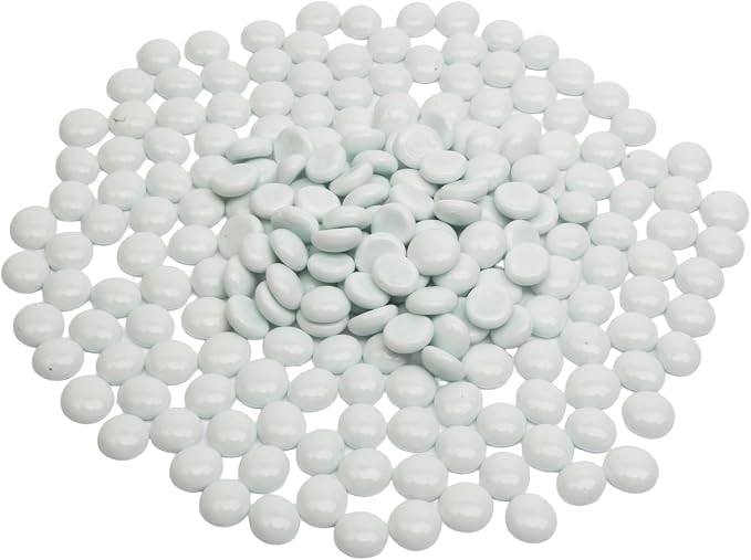 2 lb White Glass Beads for Vases, Glass Pebbles by Unknown