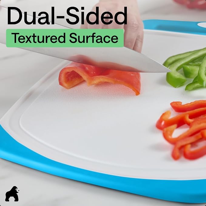 GORILLA GRIP BPA-Free Reversible Kitchen Cutting Board Set of 3, US Designed - Image 6
